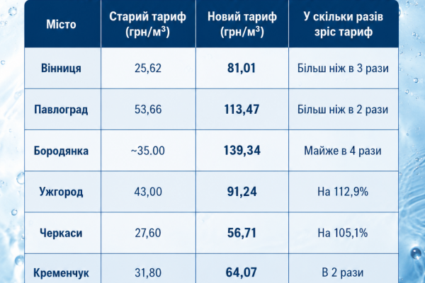 Чому вода дорожчає по всій країні: які міста вже підняли тарифи та що стало причиною